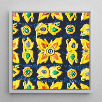 Kosala - Traditional Thailand Mosaic Art Print / Canvas, 12x12’’ / 31x31cm / White Frame, Posters Prints & Visual Artwork, Toby Leon