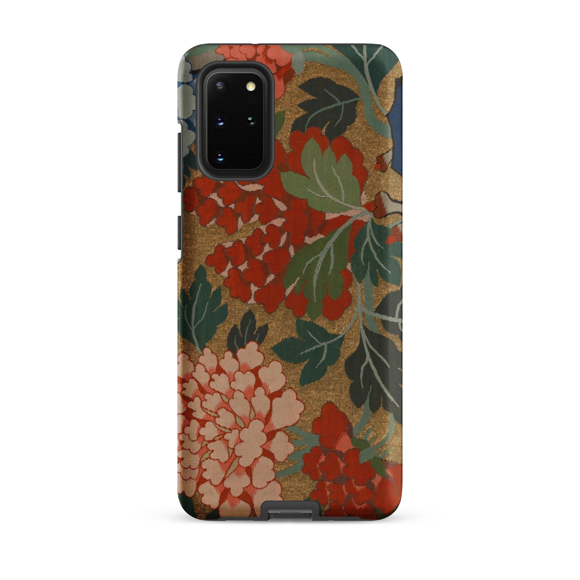 K’ossu Fragment Qing Dynasty Floral Textile Samsung Case, Galaxy S20 Plus / Matte, Phone Case Floral Pattern Red Pink Flowers Green
