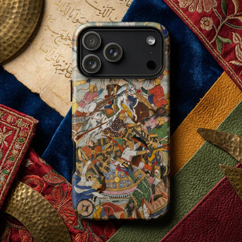 Krishna & Balarama Fighting the Enemy - Harivamsa Iphone Case, Mobile Phone Cases, Toby Leon