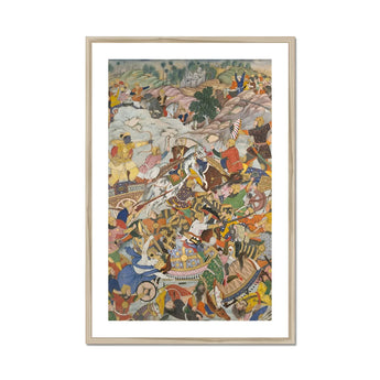 Krishna & Balarma Fighting the Enemy - Harivamsa Art Print, Framed Battle Scene Painting