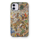 Krishna & Balarma Fighting the Enemy - Harivamsa Iphone Case, 11 / Matte, Iphone Case Colorful Collage Medieval-style Artwork Illustrations