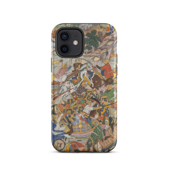 Krishna & Balarma Fighting the Enemy - Harivamsa Iphone Case, 12 / Matte, Phone Case Battle Scene