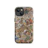 Krishna & Balarma Fighting the Enemy - Harivamsa Iphone Case, 13 / Matte, Phone Case Battle Scene