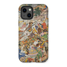 Krishna & Balarma Fighting the Enemy - Harivamsa Iphone Case, 13 / Matte, Phone Case Colorful Medieval Battle Scene Artwork