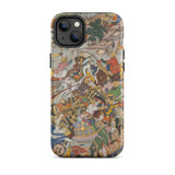 Krishna & Balarma Fighting the Enemy - Harivamsa Iphone Case, 14 Plus / Matte, Iphone Case Battle Scene
