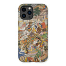 Krishna & Balarma Fighting the Enemy - Harivamsa Iphone Case, 14 Pro Max / Matte, Phone Case Colorful Medieval Battle Scene Artwork