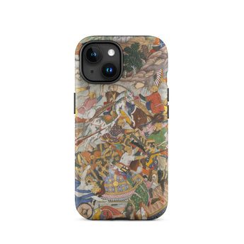 Krishna & Balarma Fighting the Enemy - Harivamsa Iphone Case, 15 / Matte, Phone Case Battle Scene