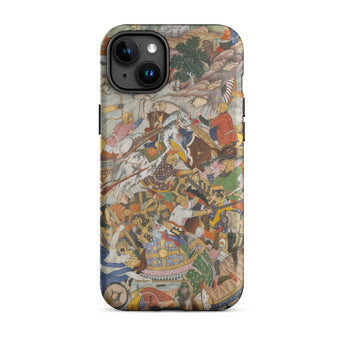 Krishna & Balarma Fighting the Enemy - Harivamsa Iphone Case, 15 Plus / Matte, Iphone Case Battle Scene