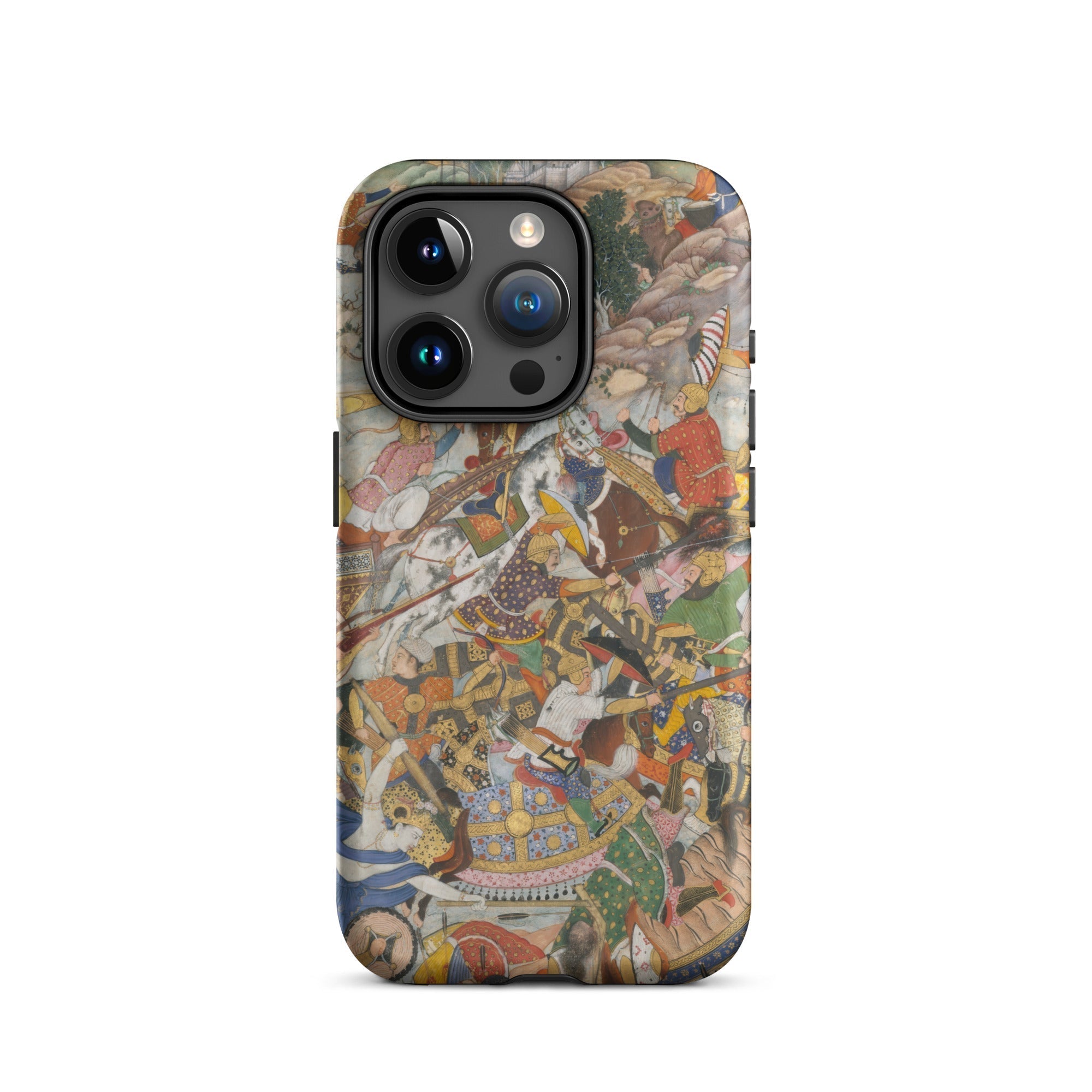 Krishna & Balarma Fighting the Enemy Harivamsa Iphone Case, 15 Pro / Matte, Phone Case Historical Battle Scene