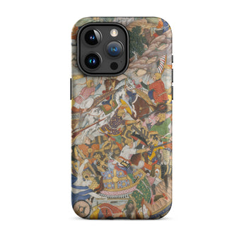 Krishna & Balarma Fighting the Enemy - Harivamsa Iphone Case, 15 Pro Max / Matte, Ornate Phone Case