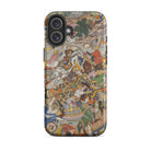 Krishna & Balarma Fighting the Enemy Harivamsa Iphone Case, 16 Plus / Matte, Phone Case Battle Scene Artwork