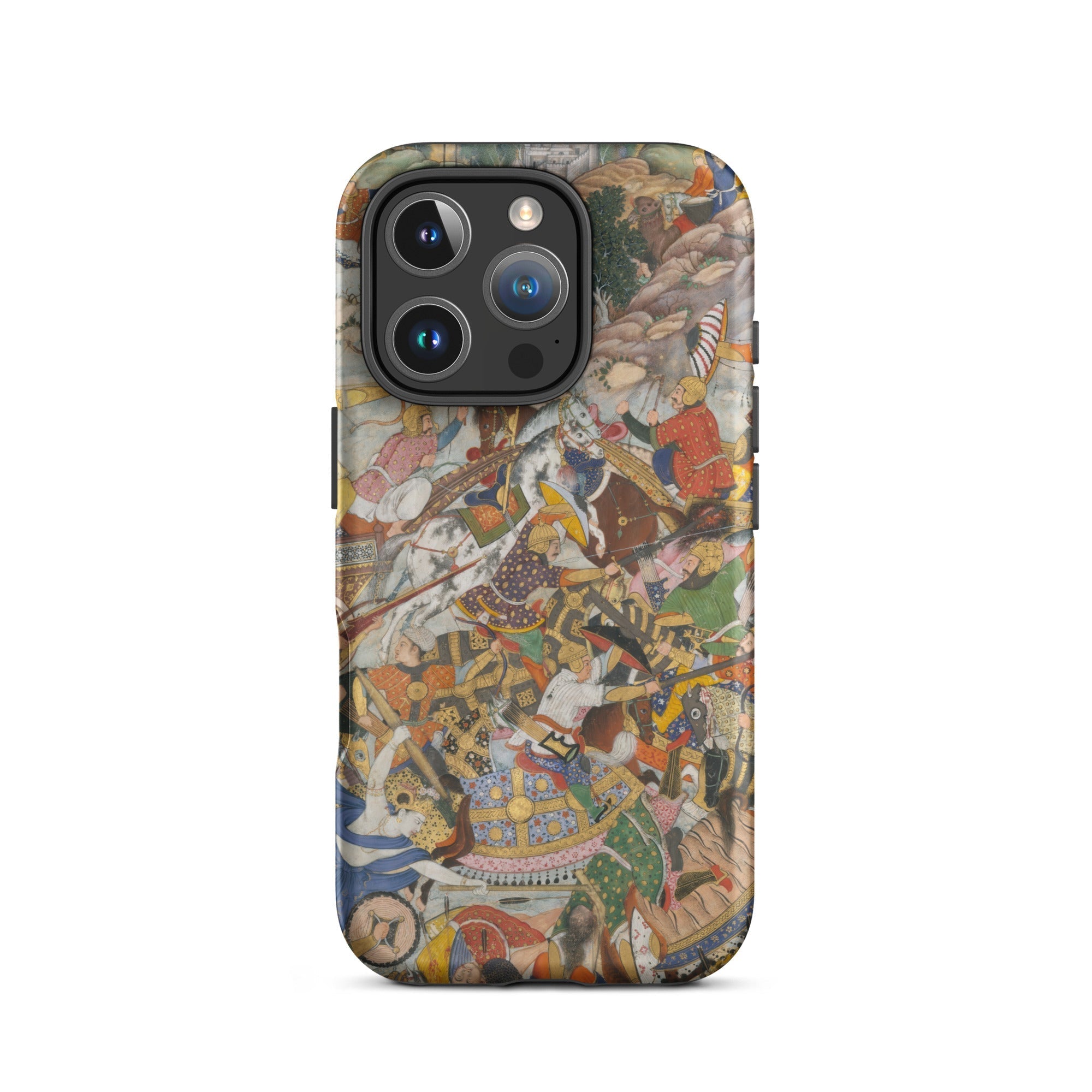 Krishna & Balarma Fighting the Enemy Harivamsa Iphone Case, 16 Pro / Matte, Phone Case Battle Scene