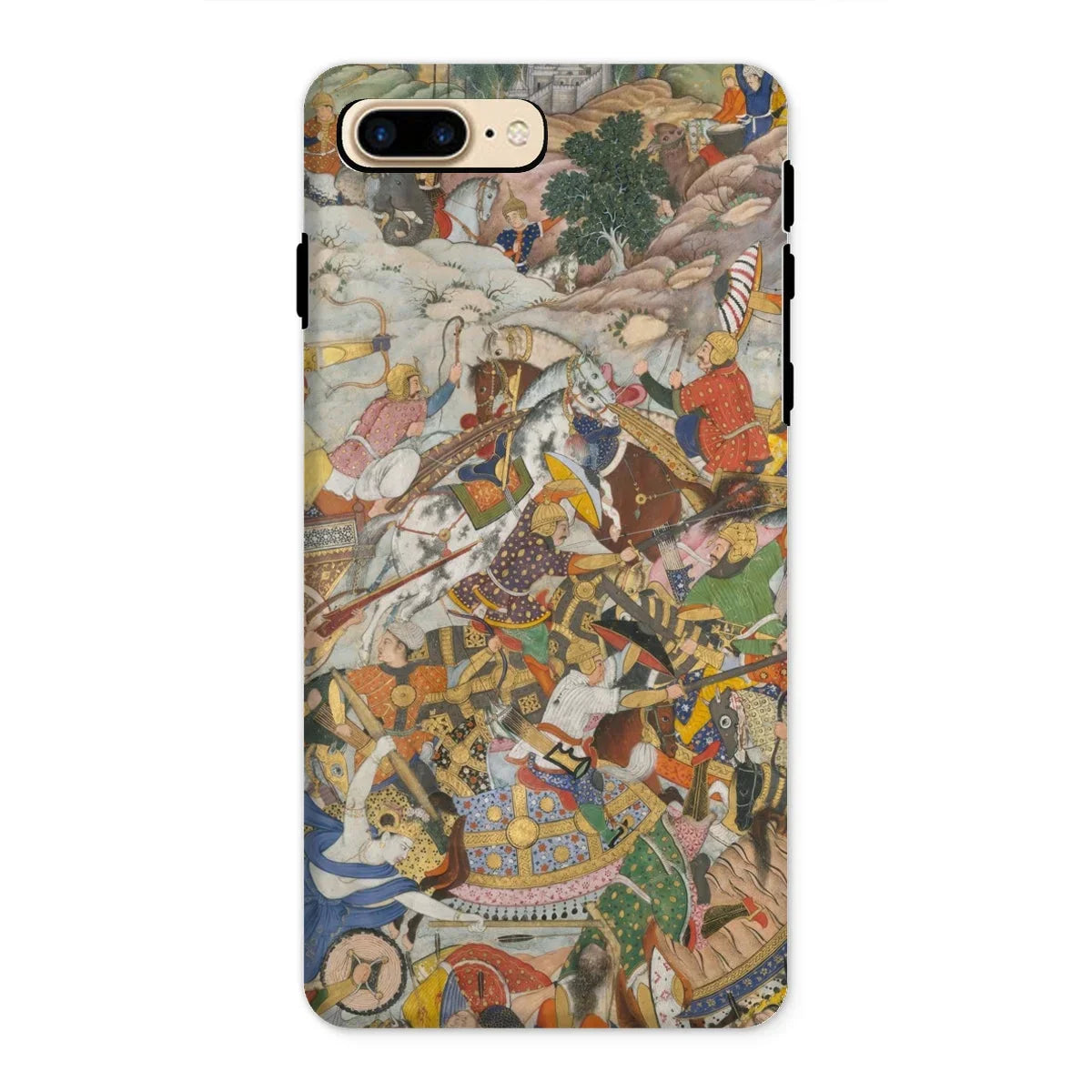 Krishna & Balarma Fighting the Enemy - Harivamsa Iphone Case, 8 Plus / Matte, Kite-952471959, Phone Case Colorful Vintage Indian Miniature