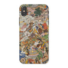 Krishna & Balarma Fighting the Enemy Harivamsa Iphone Case, x / Matte, Phone Case Colorful Collage Vintage Asian Artwork Illustrations