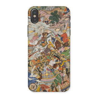 Krishna & Balarma Fighting the Enemy - Harivamsa Iphone Case, x / Matte, Phone Case Colorful Collage Vintage Asian Artwork Illustrations