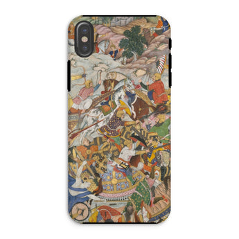 Krishna & Balarma Fighting the Enemy - Harivamsa Iphone Case, Xs / Matte, Phone Case Colorful Collage Traditional Indian/persian Miniature