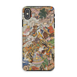 Krishna & Balarma Fighting the Enemy - Harivamsa Iphone Case, Xs Max / Matte, Phone Case Colorful Vintage Japanese Battle Scene Artwork