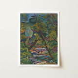 Kubinsky Stream - Arnold Peter Weisz Kubinccan Art Print / Canvas Vibrant Impressionistic Landscape Surrounded Lush Greenery, Facets, Burnt