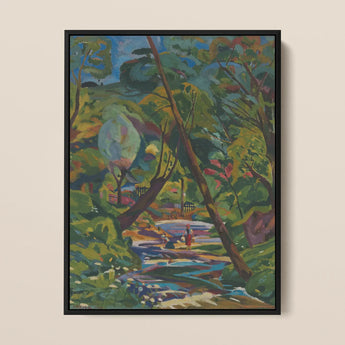 Kubinsky Stream - Arnold Peter Weisz Kubinccan Art Print / Canvas Framed Painting Vibrant Forest Scene Lush Green Trees Arnold Peter Weisz,