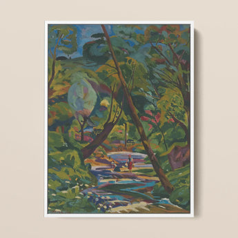 Kubinsky Stream - Arnold Peter Weisz Kubinccan Art Print / Canvas Framed Painting Vibrant Impressionistic Forest Scene Lush Green Arnold