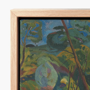 Framed Canvas Painting Light Wood Frame Impressionistic Landscape Arnold Peter Weisz, Kubinccan Art Print, Facets, Burnt Ochre