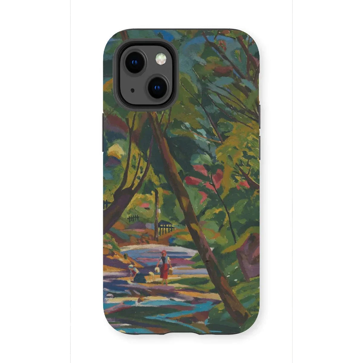 Kubinsky Stream - Arnold Peter Weisz Kubinccan Iphone Case, 13 Mini / Matte, Phone Case Colorful Painted Landscape Trees Water