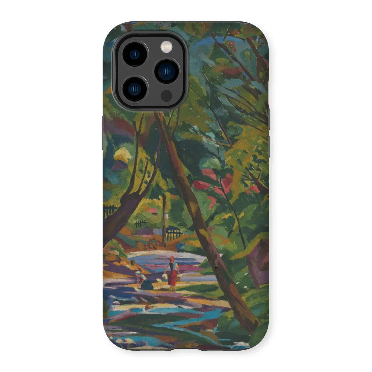 Kubinsky Stream - Arnold Peter Weisz Kubinccan Iphone Case, 14 Pro Max / Matte, Phone Case Colorful Painted Landscape Trees Water
