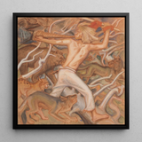 Kullervo Herding His Wild Flocks - Akseli Gallen-kallela Art Print / Canvas, 12x12’’ / 31x31cm / Black Frame, Posters Prints & Visual