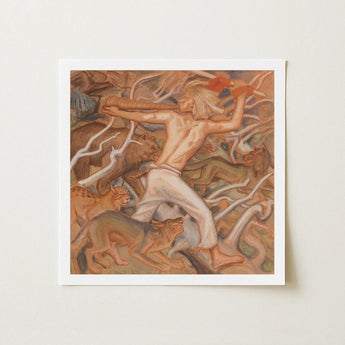 Kullervo Herding His Wild Flocks - Akseli Gallen-kallela Art Print / Canvas, Gallen-kallela’s, Tears, Finnish Oral Tradition, Burnt Sienna