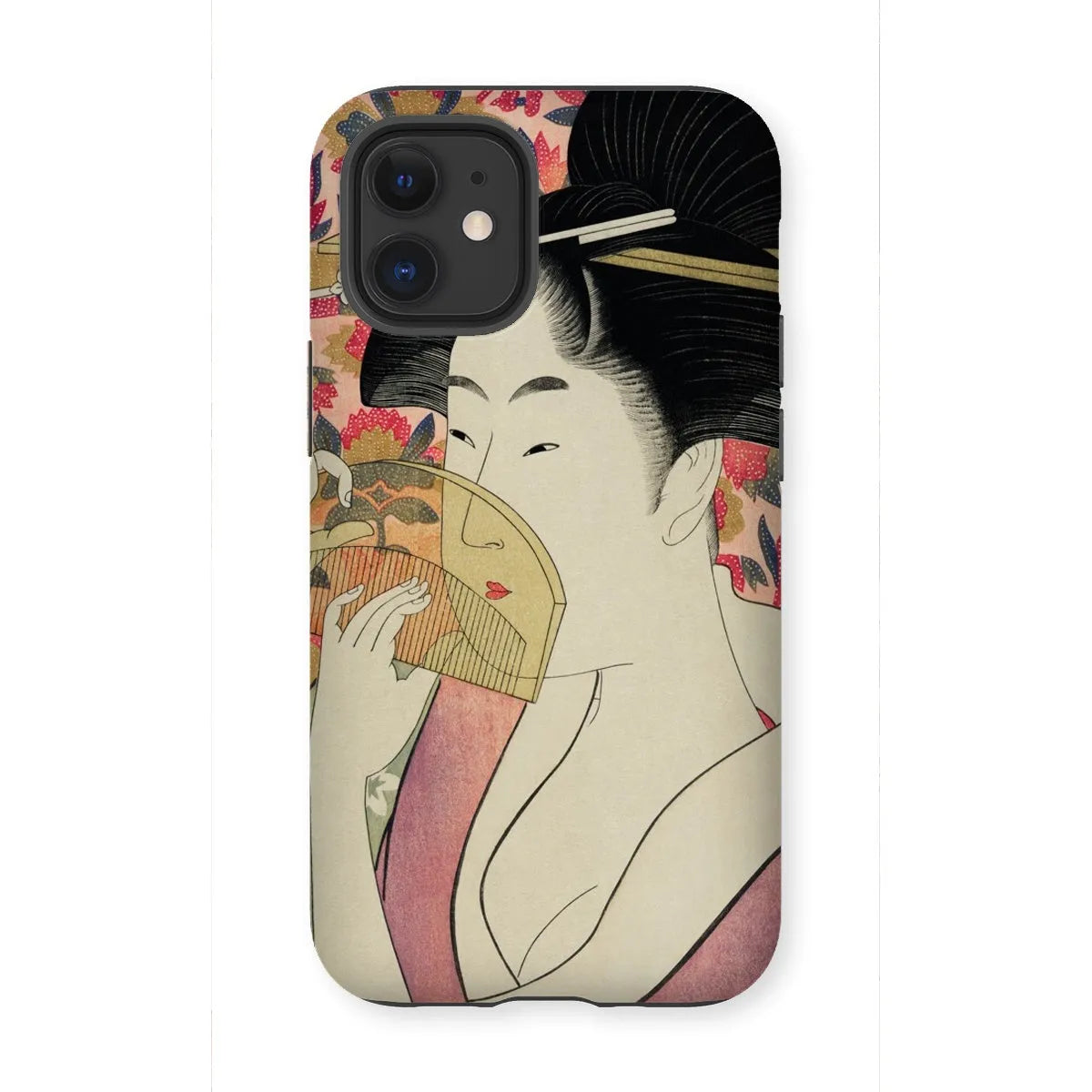 Kushi - Japanese Ukiyo-e Art Phone Case - Utamaro Kitagawa - Iphone 12 Mini / Matte - Mobile Phone Cases - Aesthetic Art