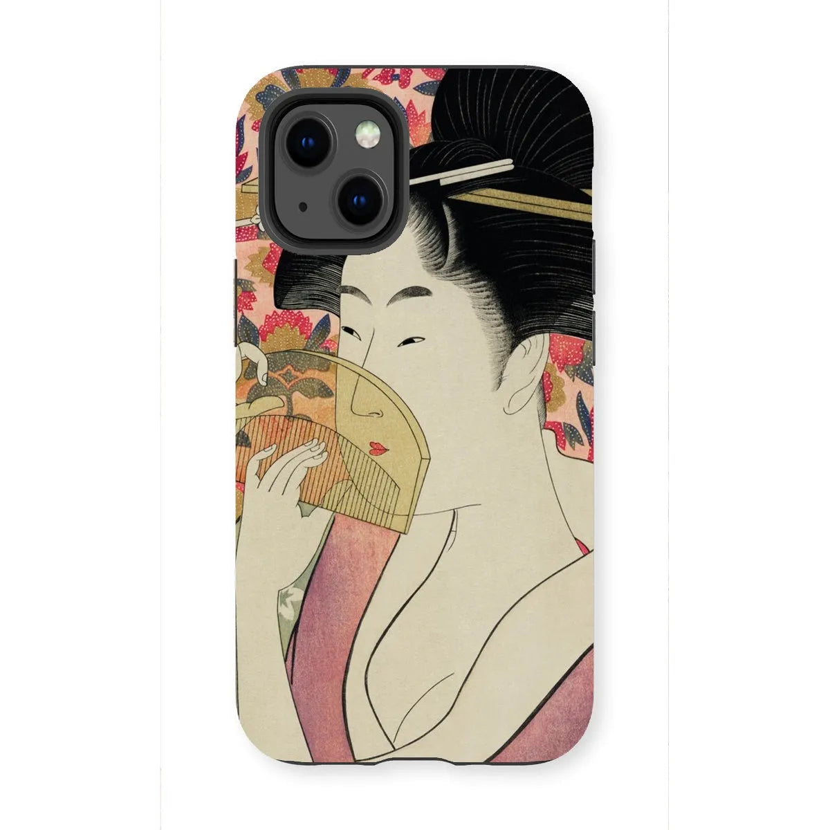 Kushi - Japanese Ukiyo-e Art Phone Case - Utamaro Kitagawa - Iphone 13 Mini / Matte - Mobile Phone Cases - Aesthetic Art