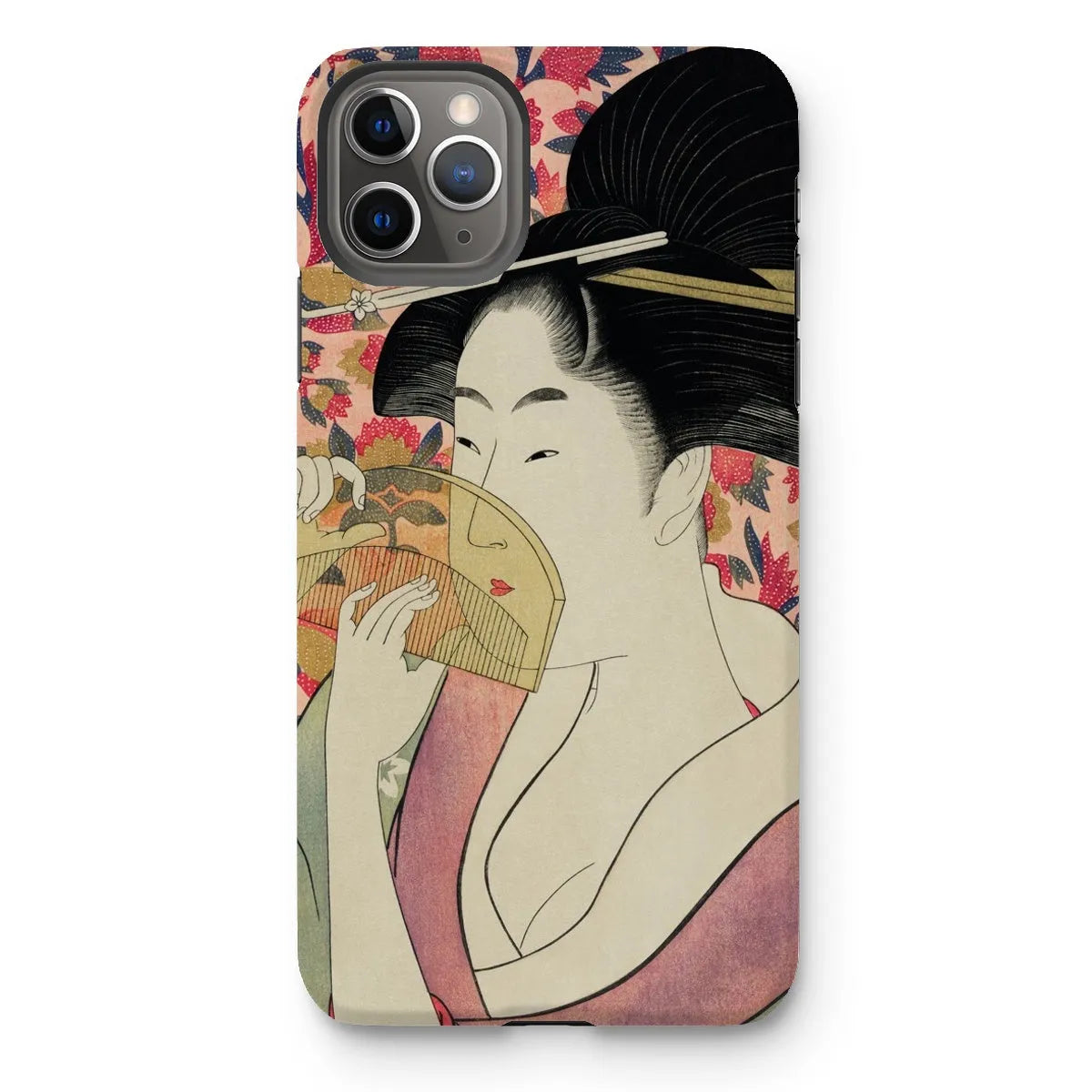Kushi - Japanese Ukiyo-e Art Phone Case - Utamaro Kitagawa - Iphone 11 Pro Max / Matte - Mobile Phone Cases - Aesthetic
