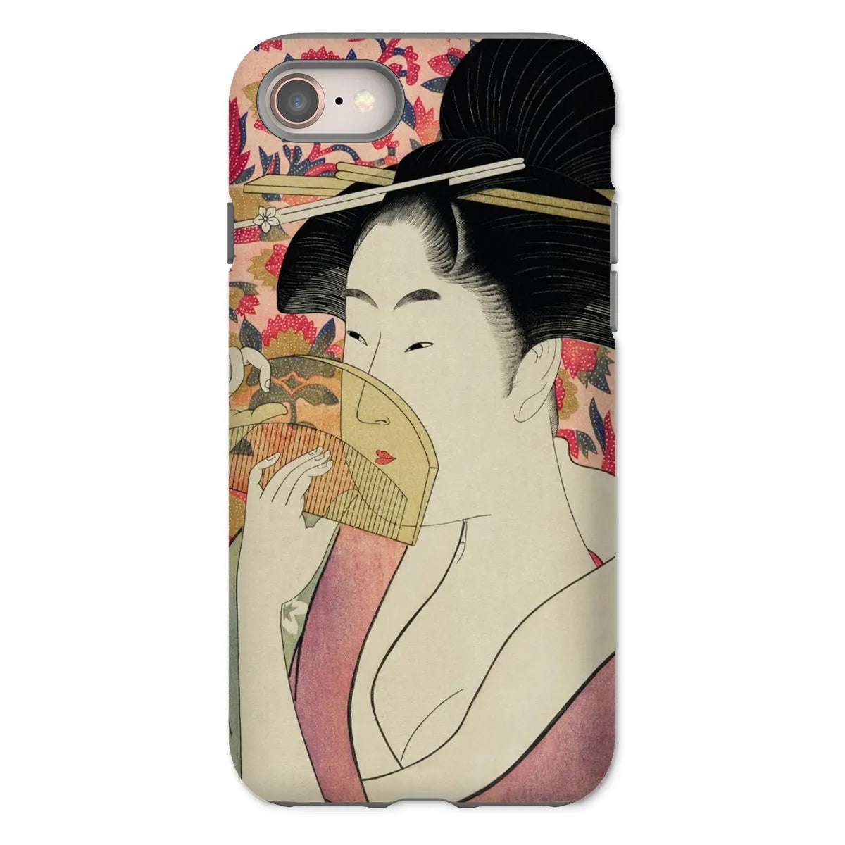 Kushi - Japanese Ukiyo-e Art Phone Case - Utamaro Kitagawa - Iphone 8 / Matte - Mobile Phone Cases - Aesthetic Art