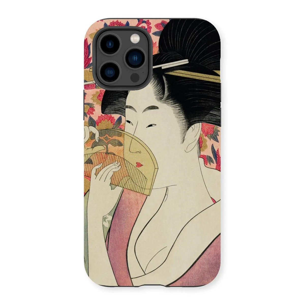 Kushi - Japanese Ukiyo-e Art Phone Case - Utamaro Kitagawa - Iphone 14 Pro / Matte - Mobile Phone Cases - Aesthetic Art