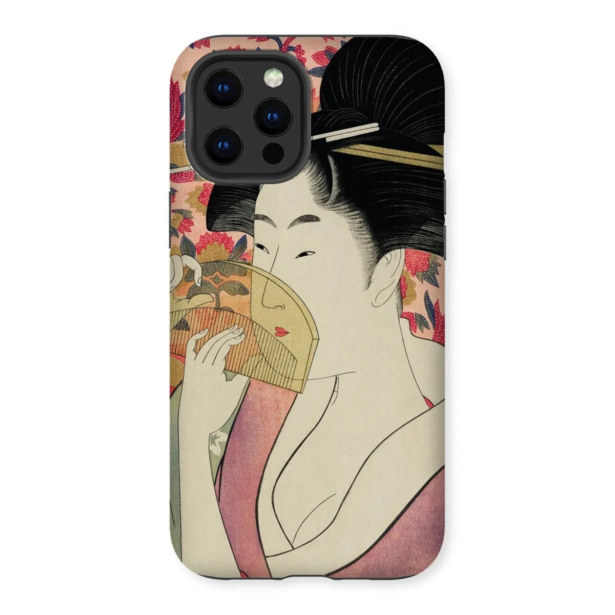 Kushi - Japanese Ukiyo-e Art Phone Case - Utamaro Kitagawa - Iphone 12 Pro Max / Matte - Mobile Phone Cases - Aesthetic