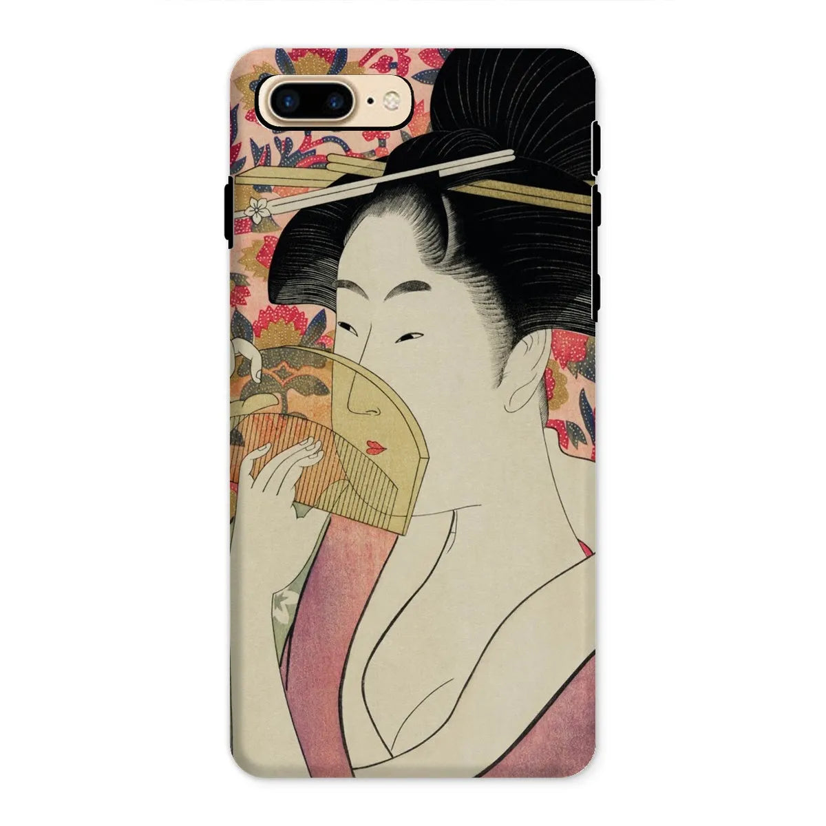 Kushi - Japanese Ukiyo-e Art Phone Case - Utamaro Kitagawa - Iphone 8 Plus / Matte - Mobile Phone Cases - Aesthetic Art