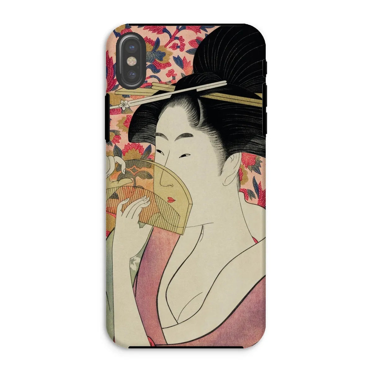 Kushi - Japanese Ukiyo-e Art Phone Case - Utamaro Kitagawa - Iphone Xs / Matte - Mobile Phone Cases - Aesthetic Art
