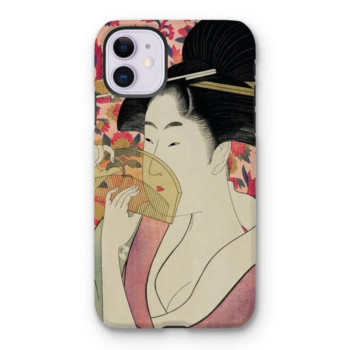 Kushi - Japanese Ukiyo-e Art Phone Case - Utamaro Kitagawa - Iphone 11 / Matte - Mobile Phone Cases - Aesthetic Art