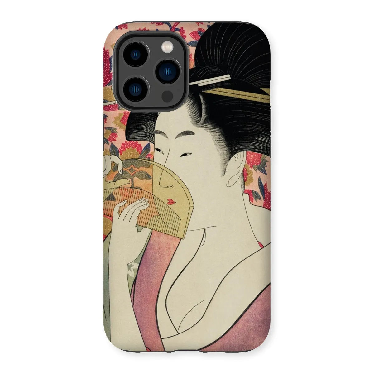 Kushi - Japanese Ukiyo-e Art Phone Case - Utamaro Kitagawa - Iphone 14 Pro Max / Matte - Mobile Phone Cases - Aesthetic