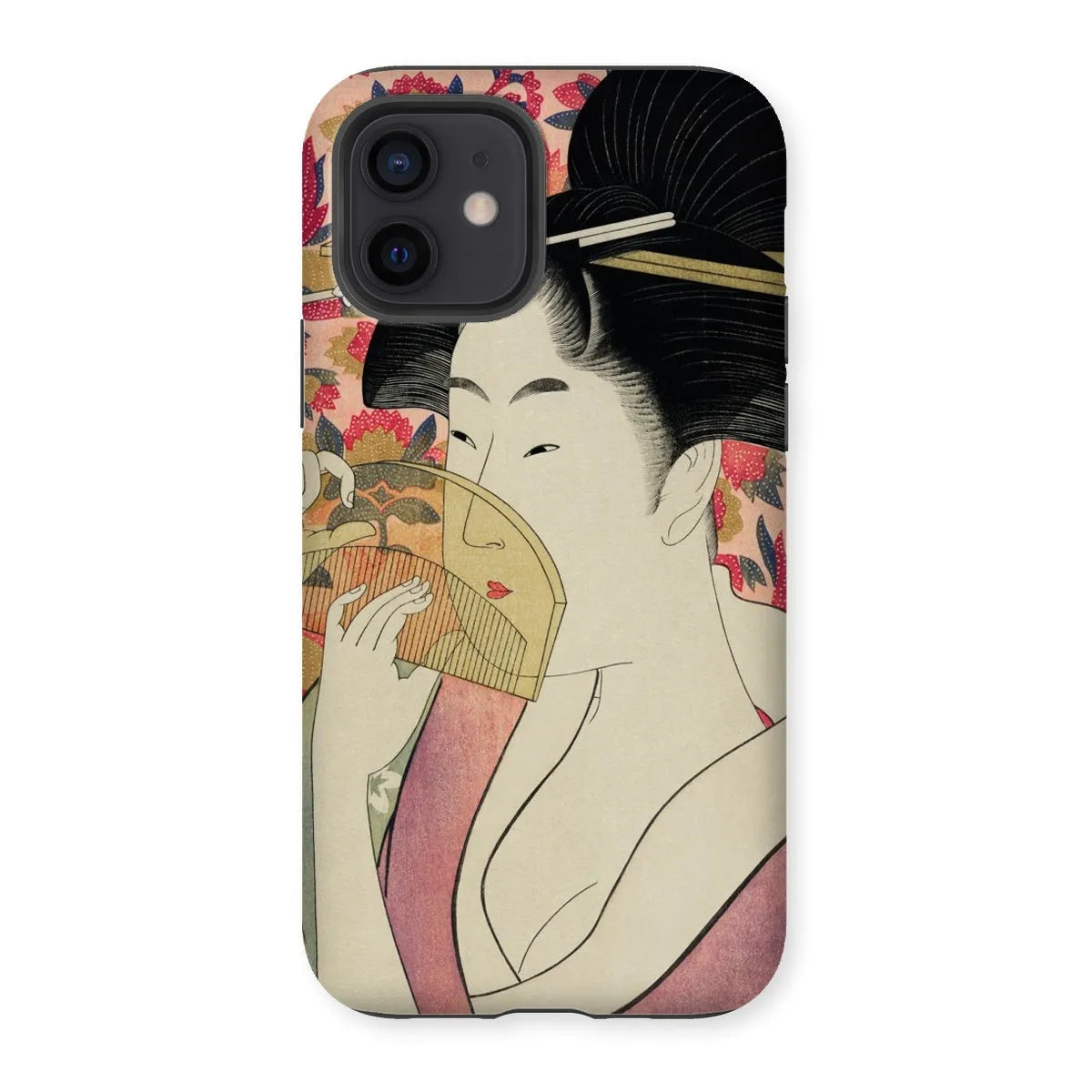 Kushi - Japanese Ukiyo-e Art Phone Case - Utamaro Kitagawa - Iphone 12 / Matte - Mobile Phone Cases - Aesthetic Art