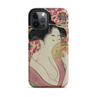 Kushi - Kitagawa Utamaro Ukiyo-e Iphone Case, 12 Pro Max / Matte, Iphone Case Japanese Ukiyo-e Style Illustration Woman Fan