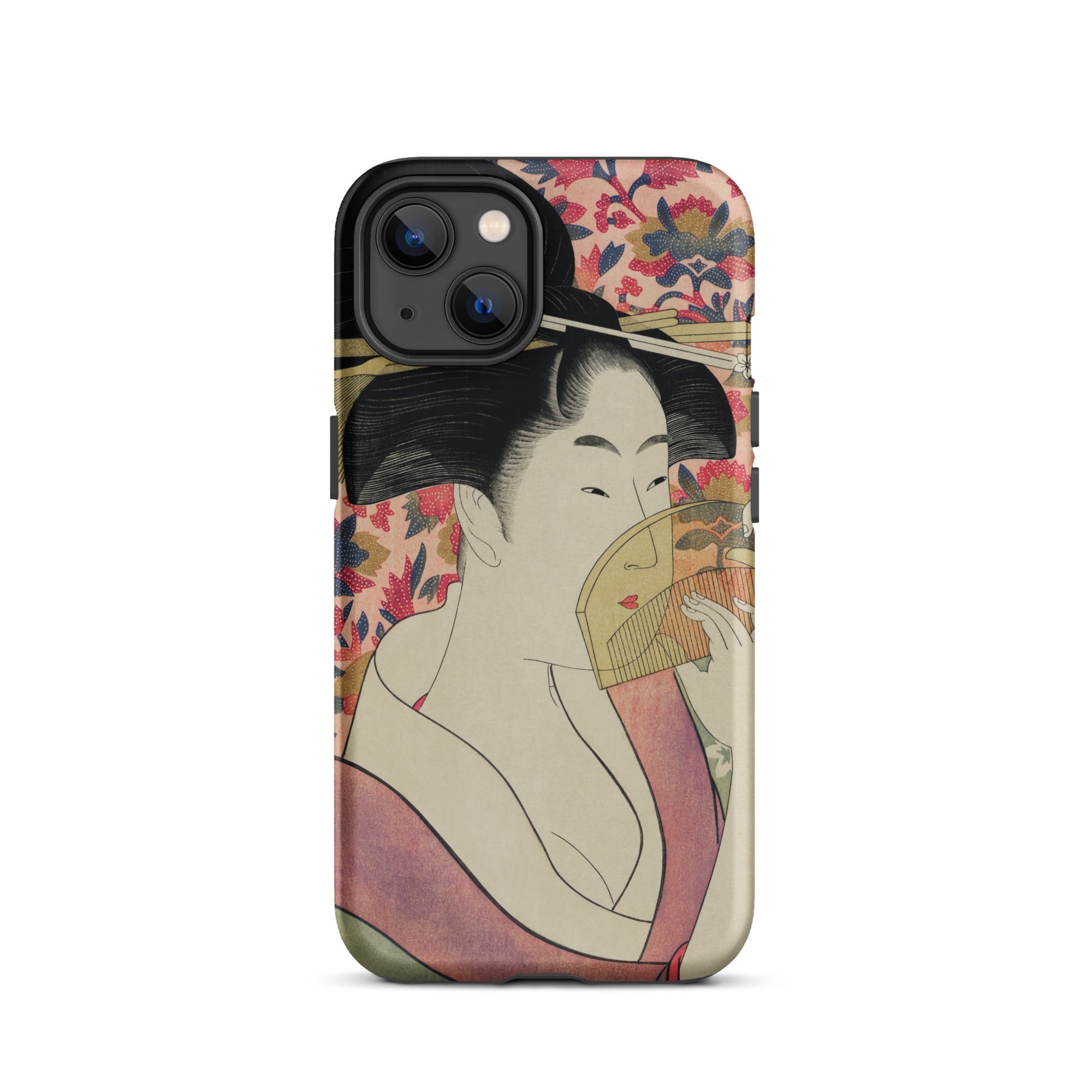 Kushi - Kitagawa Utamaro Ukiyo-e Iphone Case, 13 / Matte, Iphone Case Japanese Ukiyo-e Style Illustration Woman Fan