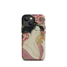 Kushi - Kitagawa Utamaro Ukiyo-e Iphone Case, 13 Mini / Matte, Iphone Japanese Ukiyo-e Art Style Case Woman Fan