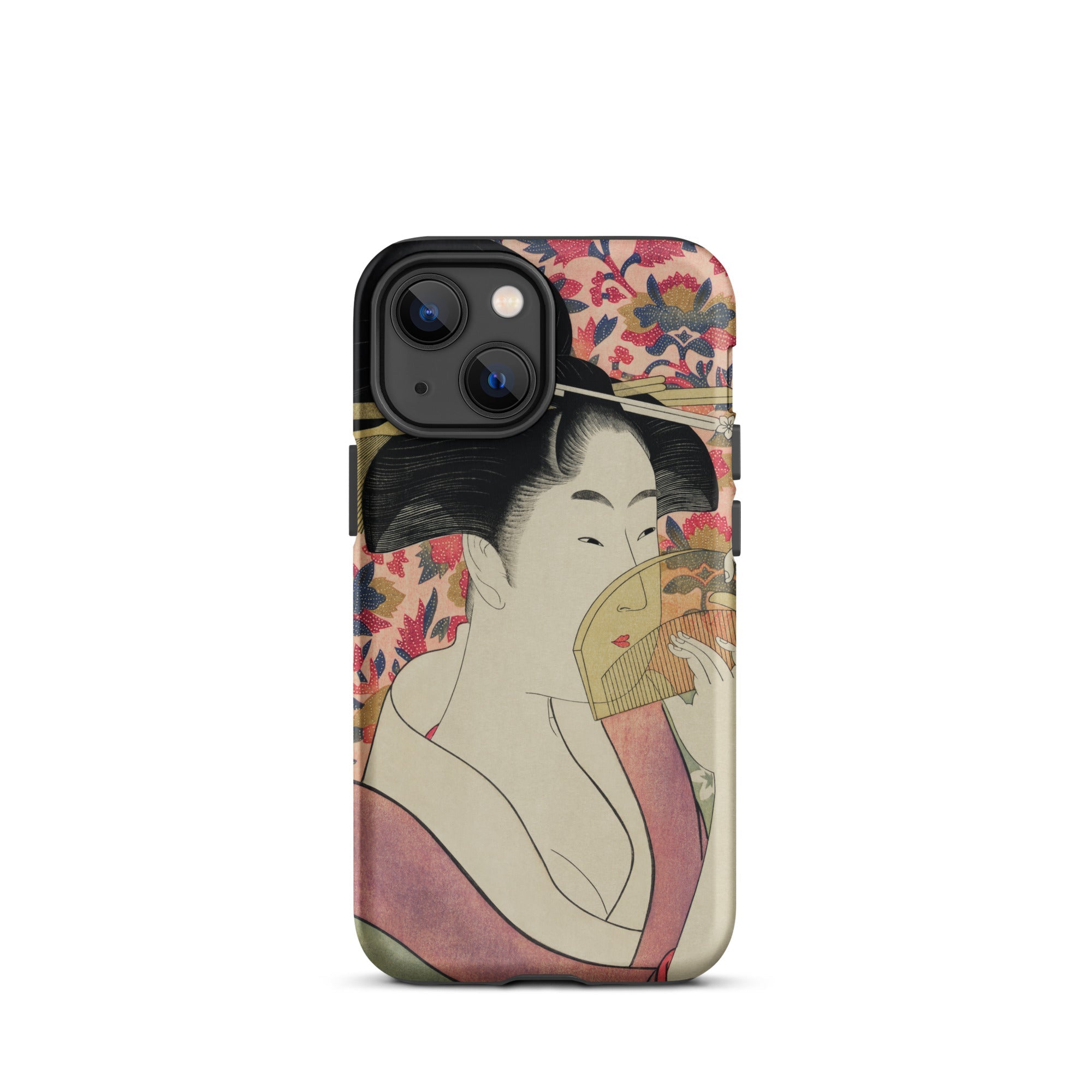 Kushi - Kitagawa Utamaro Ukiyo-e Iphone Case, 13 Mini / Matte, Iphone Japanese Ukiyo-e Art Style Case Woman Fan