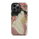Kushi - Kitagawa Utamaro Ukiyo-e Iphone Case, 13 Pro Max / Matte, Iphone Japanese Ukiyo-e Art Case Woman Fan