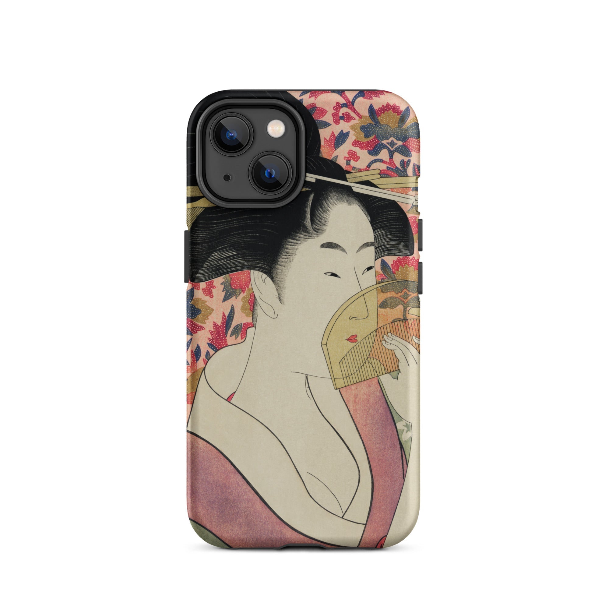 Kushi - Kitagawa Utamaro Ukiyo-e Iphone Case, 14 / Matte, Iphone Case Japanese Ukiyo-e Style Illustration Woman Fan