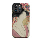 Kushi - Kitagawa Utamaro Ukiyo-e Iphone Case, 15 Pro Max / Matte, Iphone Case Japanese Ukiyo-e Style Illustration Woman Fan