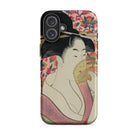 Kushi - Kitagawa Utamaro Ukiyo-e Iphone Case, 16 Plus / Matte, Iphone Case Japanese Ukiyo-e Style Illustration Woman Fan