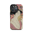 Kushi - Kitagawa Utamaro Ukiyo-e Iphone Case, 16 Pro / Matte, Iphone Japanese Ukiyo-e Style Art Case Woman Fan
