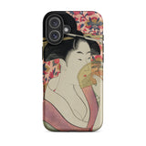 Kushi - Kitagawa Utamaro Ukiyo-e Phone Case Iphone 16 Plus / Matte Iphone Case Japanese Ukiyo-e Style Illustration Woman Fan Utamaro